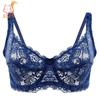 Тонкий Прозрачный Сексуальный Бюстгальтер из Полного Кружева на Косточках Без Подкладки Свежая Регулировка Большой Размер Чашка BC 34-40