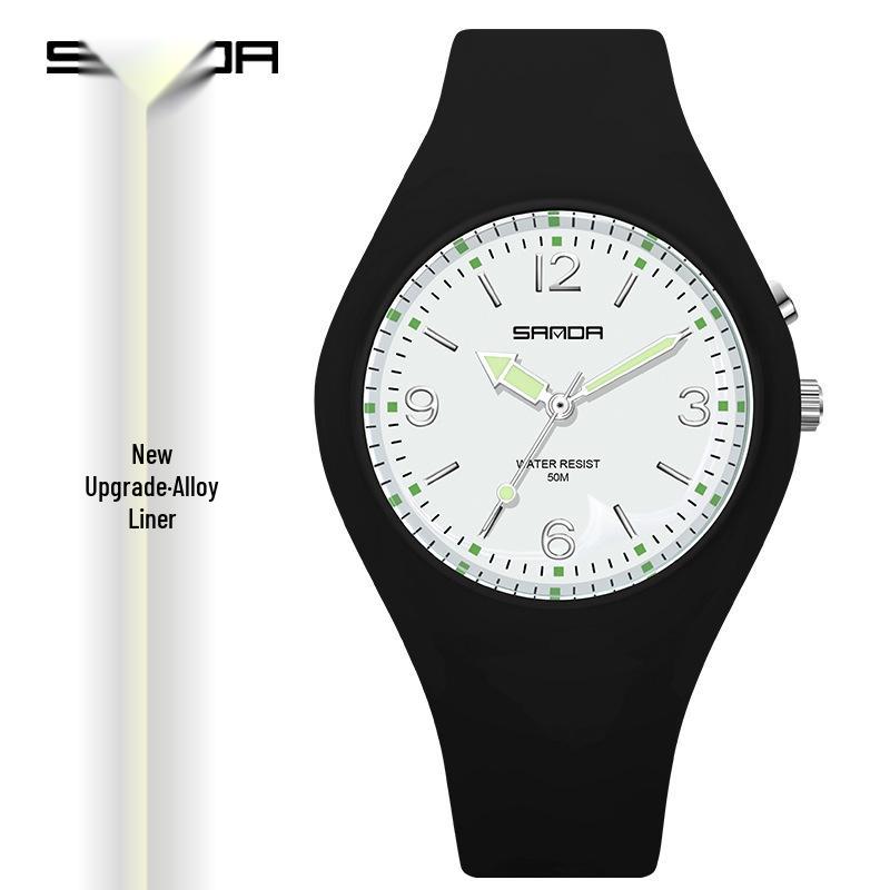 Sanda Макаронный цвет Флуоресцентные Водонепроницаемые Спортивные Часы для Мужчин и Женщин