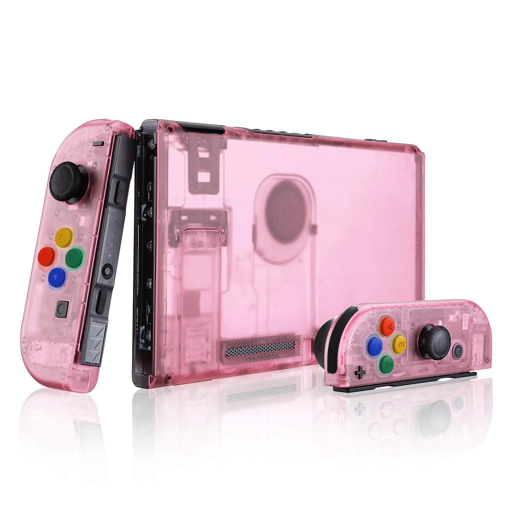 Custom DIY Replacement Case Shell for eXtremeRate Clear Material Back Plate for Switch Holder Handle Controller Housing for Complete Button Set
