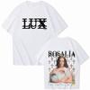 ROSALIA LUX тур Футболка 2026 ROSAIA Такая же, как на официальном сайте Высококачественная футболка Оверсайз Хлопок Харадзюку Круглый вырез ФУТБОЛКИ