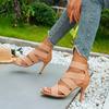 Fashion 2024 High Quality Women's Shoes Back Zip Women's Sandals Fashion Cover Heel Office and Career New Solid Peep Toe Heeled Sandals