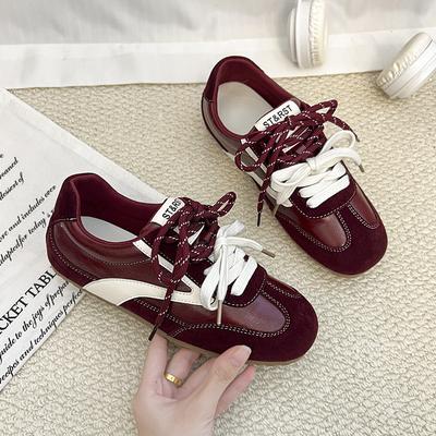 [Fanfuna] Женские туфли Форрест Гамп Осень 2025 Новые Универсальные Повседневные Цветные Двойная шнуровка Плоская подошва Немецкие тренировочные туфли