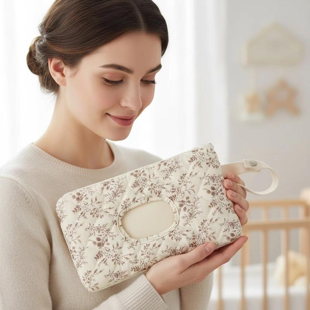 Floral Design Baby Wipes Dispenser Portable Hanging Napkin Case Car Tissue Dispenser Daily Use