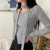 New Arrivals Open Run Slim Fit Long Tie Square Neck Long Sleeve Knit