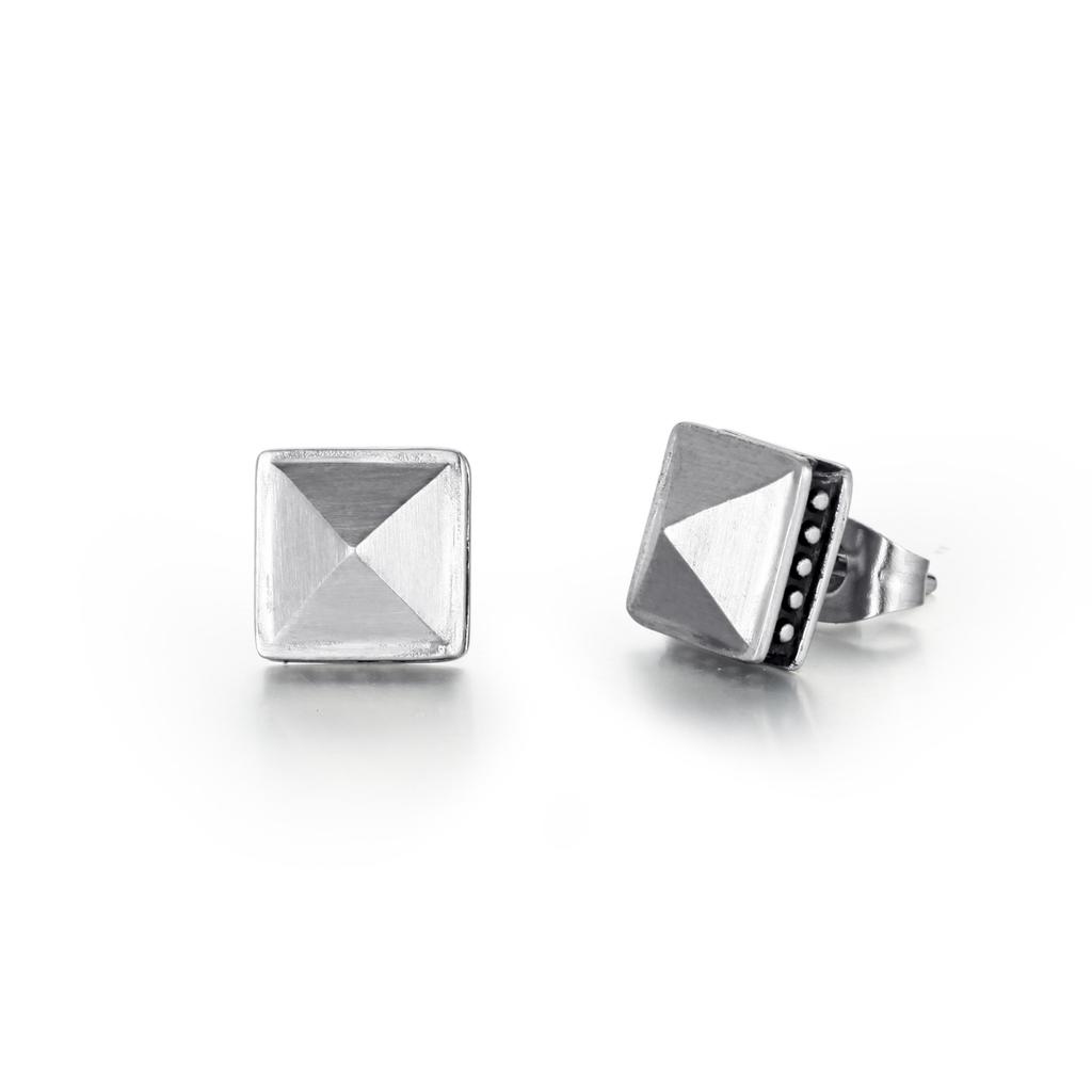 PYRAMID STUDS Stainless Steel Pyramid Earring Studs Matt Finished