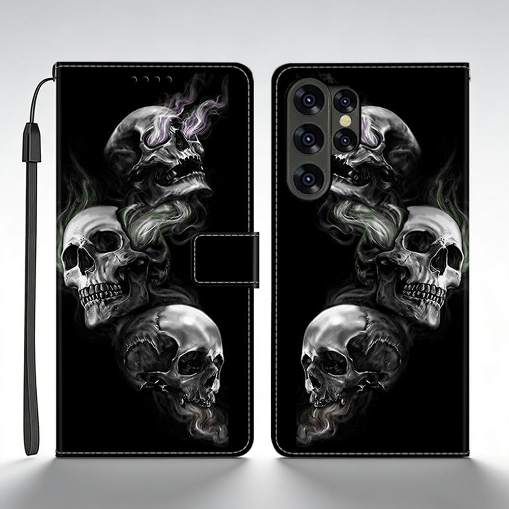 Чехол-бумажник с откидной крышкой из кожи для Samsung Galaxy S25 Ultra, чехол для Samsung S25 Ultra SM-S938B, задняя крышка с принтом, Coque Fundas
