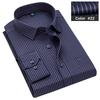 Классическая синяя в полоску рубашка в стиле business casual для мужчин, осенняя, приталенная, с воротником, длинным рукавом, для офиса, банкета, свадьбы, формальная, для социальных мероприятий