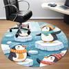 1PC Penguin Iceberg Pattern Office Round Area Rug, Indoor Mat Suitable For Office, Under Office Chairs Bedroom Living Room Home Decor, Room Deco 145