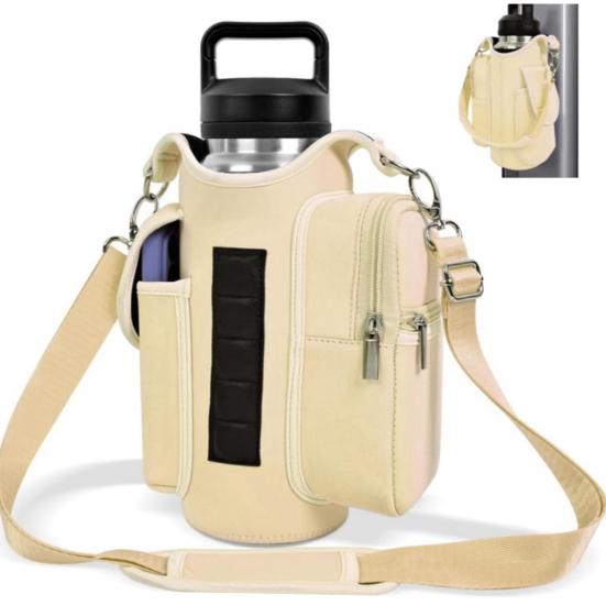 Магнитная сумка для бутылки с водой для спортзала, сумка для чайника с двухсторонним отделением, регулируемый ремень, сумка-слинг для фитнес-принадлежностей