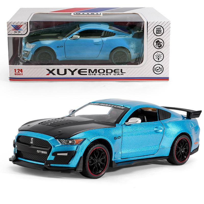 1/24 Mustang GT Viper Shelby GT500 Alloy Sports Car Model Diecasts Metal Racing Car Vehicles Model Sound and Light Kids Toy Gift