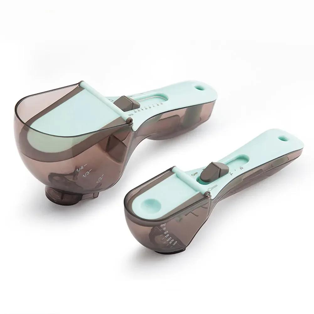 Регулируемая мерная ложка со шкалой Пластиковая мерная ложка для выпечки и кулинарных принадлежностей Кухонный измерительный инструмент