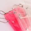 Мини-косметичка, симпатичная прозрачная косметичка с блестками, розовый брелок для ключей, косметичка-футляр