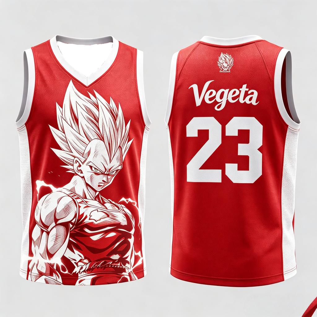 Dragon Ball Веджета Супер Сайян #23 Баскетбольная майка-майка Аниме-принт Дышащая спортивная одежда Унисекс Уличная одежда для фанатов Дети