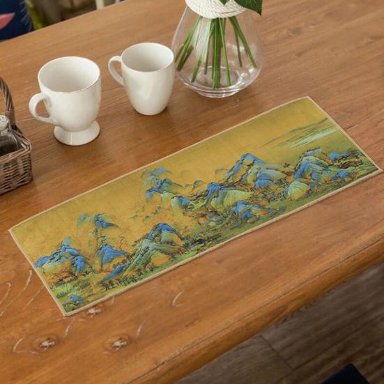 Tea Towel Chinese Painting Tea Coaster Exquisite Workmanship Strong Water Absorption Table Mat for Home