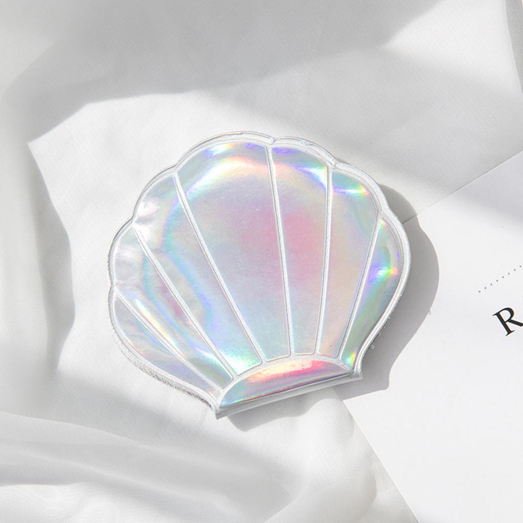 Rainbow Color Mini Mirrors Mermaid Shell- shape travel Portable Double Sided Makeup Mirror For Girls Women Beauty tools