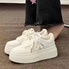 Women's Trendy Platform White Sneakers - Height-Boosting, Casual, All-Match, Campus Style, Spring Collection