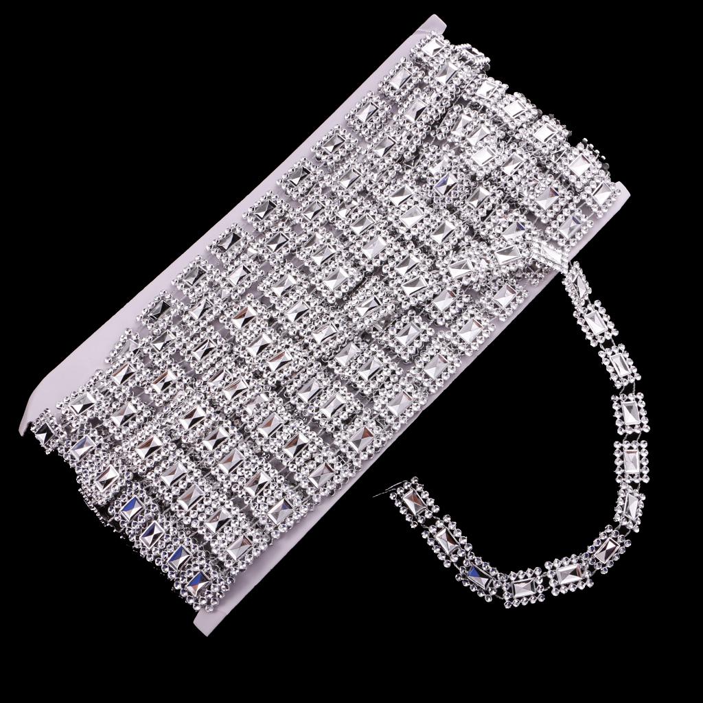 10 ярдов квадратная цепочка с кристаллами, отделка лентой, аппликация, серебро