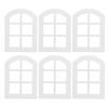 6PCS Dollhouse Windows Miniature Window Frame Ornament 1:12 Scale Dollhouse Furniture Tiny Wooden