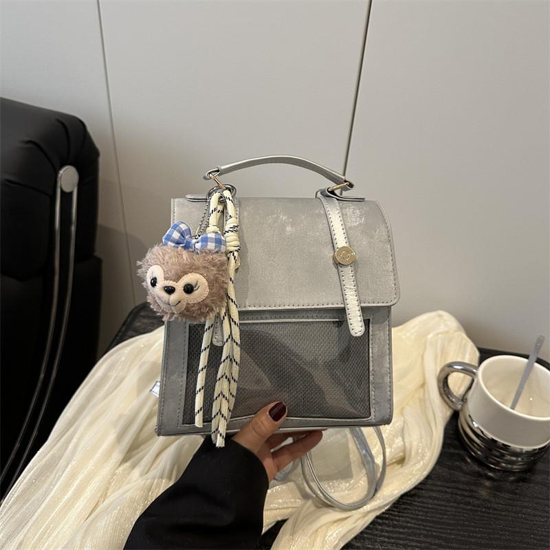 Pu Double Shoulder Bag For Women With Large Capacity And Clear Handheld Design For Daily Use
