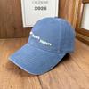 Washed and old peaked cap, retro embroidered baseball cap, men's and women's soft top big head, friendly four-season daily sun hat