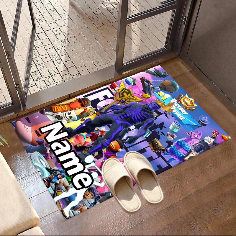 Custom Name Personalized Game Fortnite Print Carpet, Versatile Home Decor Rug, for Playroom, Apartment, Balcony, Entryway, Hallway Gift