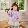 JELLYBABY 7A Antibacterial Girls' Spring/Autumn Spliced Gauze Skirt Sweatshirt