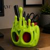 Gift for Halloween Lovers Poisonous Apple Skull Pen Holder, Gothic Desk Handheld Storytelling Decor Caddy, Spooky Multi-functional Desktop Decor,