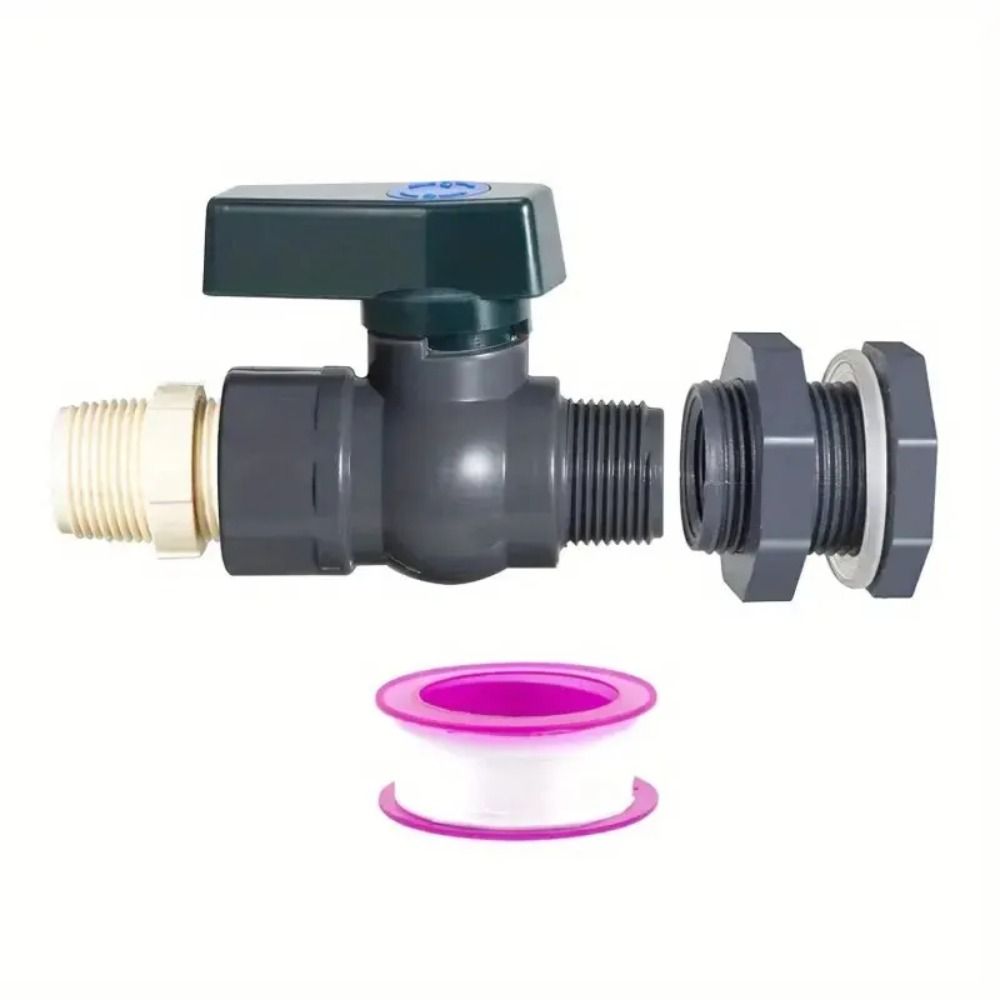 PVC Rain Barrel Valve 3/4 Inch Water Barrel Spigot Kit Durable Fitting Adapter