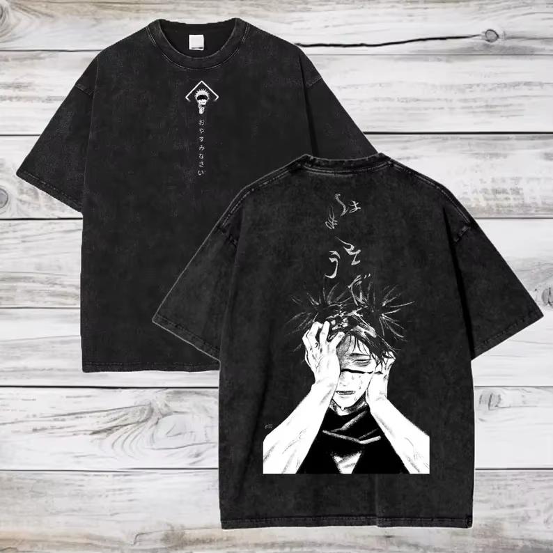 2026 Hot Sale Gojo Satoru Jujutsu Kaisen T Shirt Men Women Tshirt Washed Cotton T-shirt Clothing Summer Short Sleeve Oversized Tees Streetwear