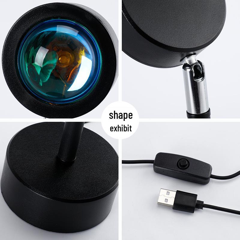 USB-зарядка Закатная лампа - Настольный светильник с проекцией радуги