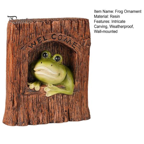 Настенное украшение в виде лягушки, статуэтка из смолы в виде лягушки, настенное украшение в виде лягушки, приветственный знак для сада, патио, двора, дерева, подарок на новоселье