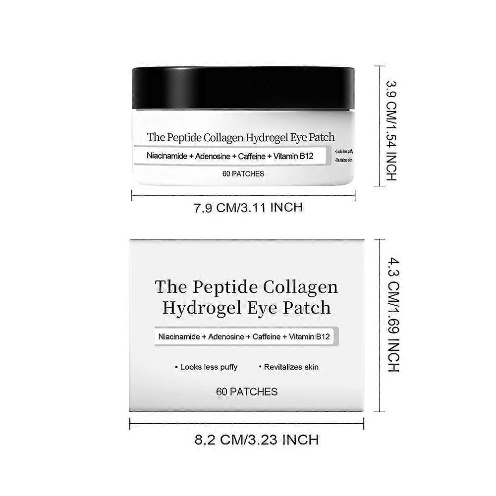 60pcs Under Eye Mask for Women, Peptide Collagen Hydrogel Eye Patch Anti-Aging Fights Fine Lines for Puffy Eyes and Dark Circles less