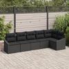 VidaXL Set of 6 Garden Sofas with Black Poly Rattan Cushions 3346743