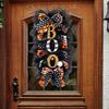 Halloween Swag Wreath for Front Door Scary Mesh Ribbon Boo Swag Garland with Bow for Party Wall Porch Decor