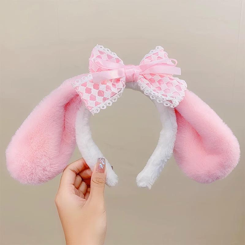 Аксессуары для волос Cinnamoroll Милая повязка на голову с собачкой Мультяшная плюшевая повязка на голову Косплей Интернет-звезда Бант Милая повязка на голову