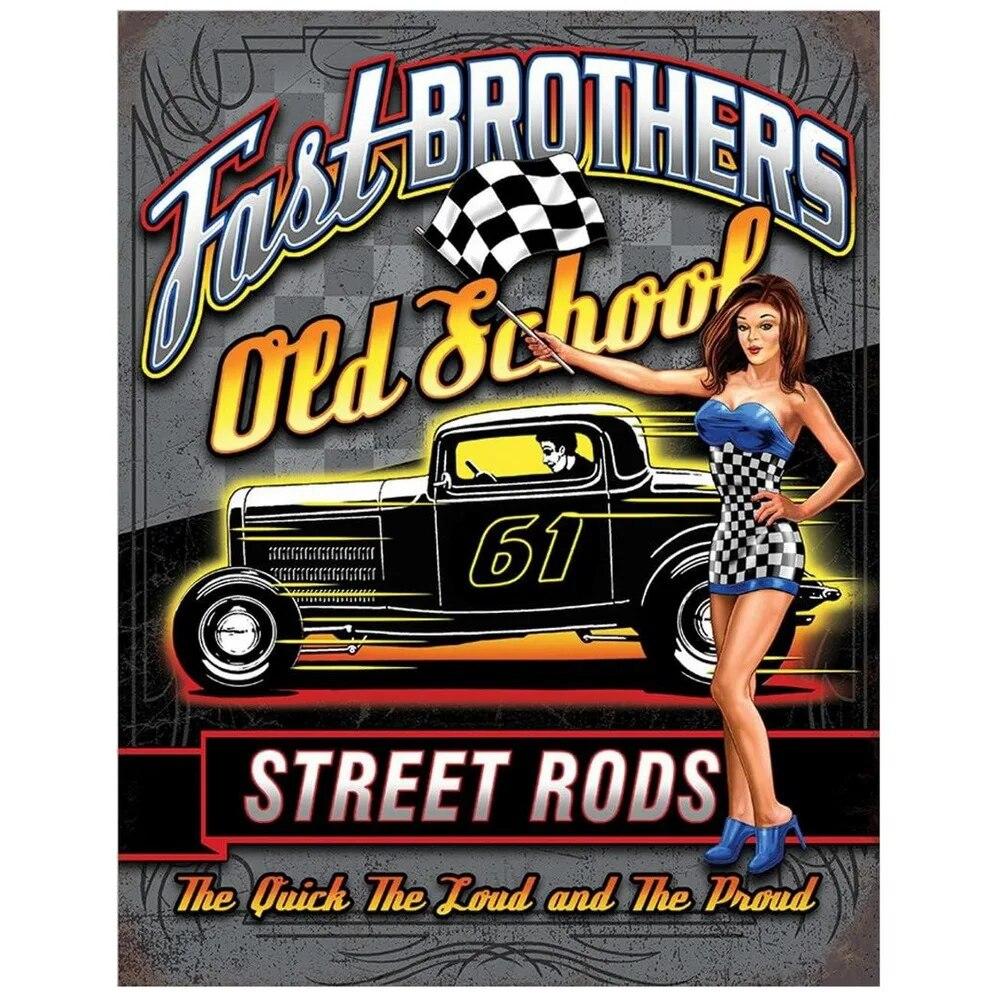 Hot Garage Pinup Girls Rod Metal Tin Signs Posters Plate Wall Decor for Garage Bars Man Cave Cafe Clubs Retro Posters Plaque