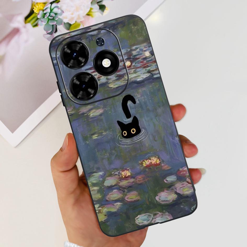 Чехол для Tecno Spark 20C Чехол Spark 20 Pro Популярный Цветок Бабочка Прозрачные Силиконовые Чехлы для Телефона Для Tecno Spark 20 Spark20 Funda