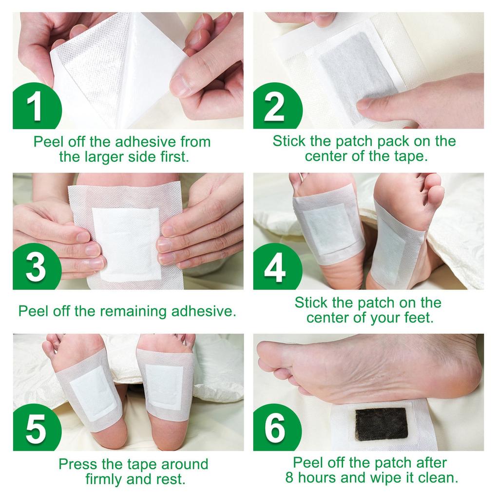 Rosmarinus Foot Pads 10pc Adhesive Sheets For Foot And Body Care Better, Natural Powder Vinegar Foot Patches For Pain Relief, Stress, Relaxation 10pcs