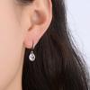 New Round Crystal Zircon Drop Earrings for Women Golden  Color Hook Earrings Brief Wedding Party Fashion Jewelry Gift