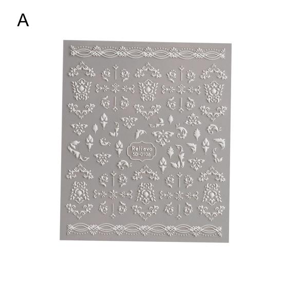 Yousheng Nail Art Наклейка Самоклеящаяся 5D Рельефная 3D Эффекты Невыцветающая DIY Японский Стиль Цветочный Узор Маникюрные Наклейки Поставка Маникюрного Салона