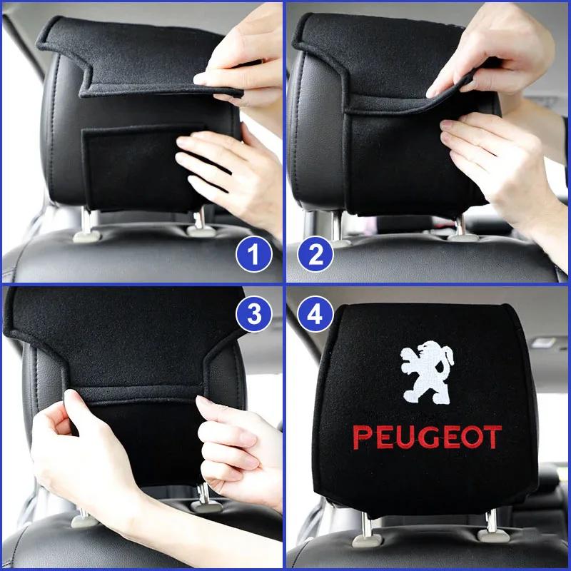 Для Peugeot 1/2 шт. Чехол на подголовник автомобиля Подушка для головы сиденья Чехол на подголовник шеи Стайлинг автомобиля Для Peugeot 308 307 206 208 207 3008 508 4