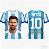 Футболка мужская Messi Superstar с 3D-принтом, спортивная, быстросохнущая, дышащая, для улицы, уличного стиля, командных тренировок, одежда для родителей и детей