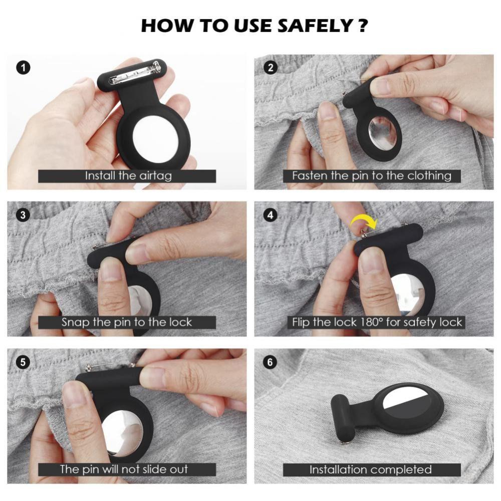 Силиконовый чехол для трекера с невидимой булавкой. Новый скрытый силиконовый держатель для AirTag.