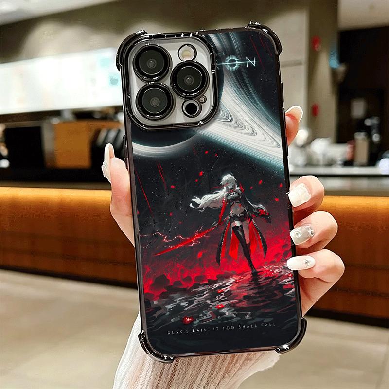 Чехол для телефона Honkai Star Rail Ахерон с покрытием для iPhone 16 17 Pro Max Air 16E 14 15 Plus 12 13 Mini, противоударный, с подушкой безопасности