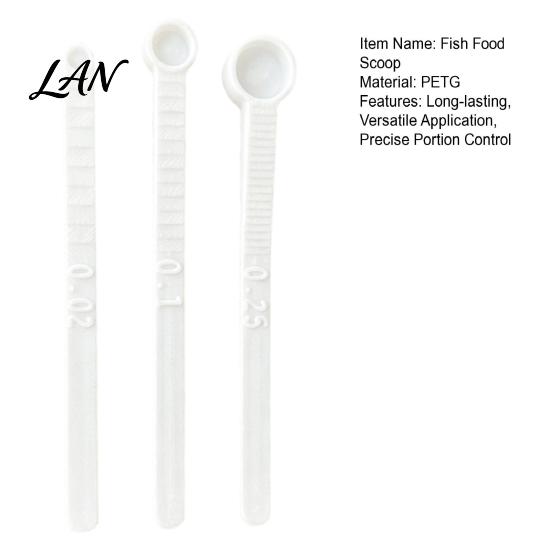 Small Pet Food Scoop 3Pcs/Set Fish Scoops, Mini Measuring Spoons, 0.02 0.1 0.25 Tiny Aquarium Supplies for Little Plastic Scoops Feeding, Shrimp Tank