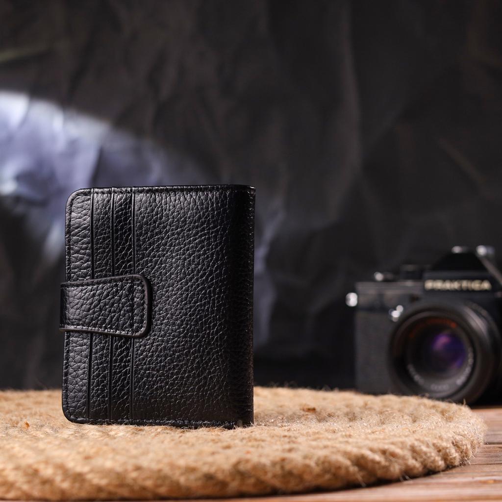 Стильный кошелек из натуральной зернистой кожи CANPELLINI Purse 21688 Черный