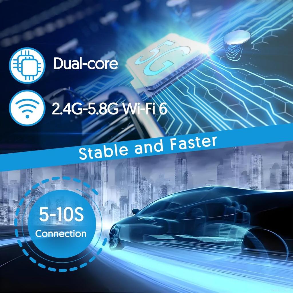 2 in 1 Wireless CarPlay Adapter & Android Auto Wireless Adapter Plug and Play Carplay Wireless Adapter Auto Connect