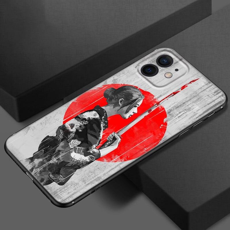 Чехол для телефона «Аниме девушка самурай» для Apple iPhone 13 12 Mini 11 Pro XS Max X XR 8 7 6S 6 Plus SE 2020 5S 5, мягкий черный чехол из ТПУ