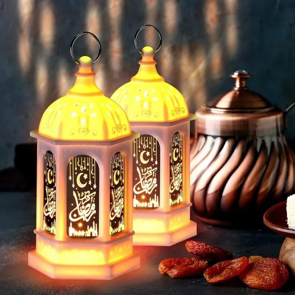 Стиль Марокко EID Mubarak Светодиодный Свет Европейский Ретро Минималистичный Дизайн Светодиодный Фонарь Свет Звезда Форма Луны Подсвечник Лампа
