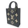 Used LOUIS VUITTON Handbag Petit Sac Plat M81416 Monogram Ann Platt Black Beige 2WAY